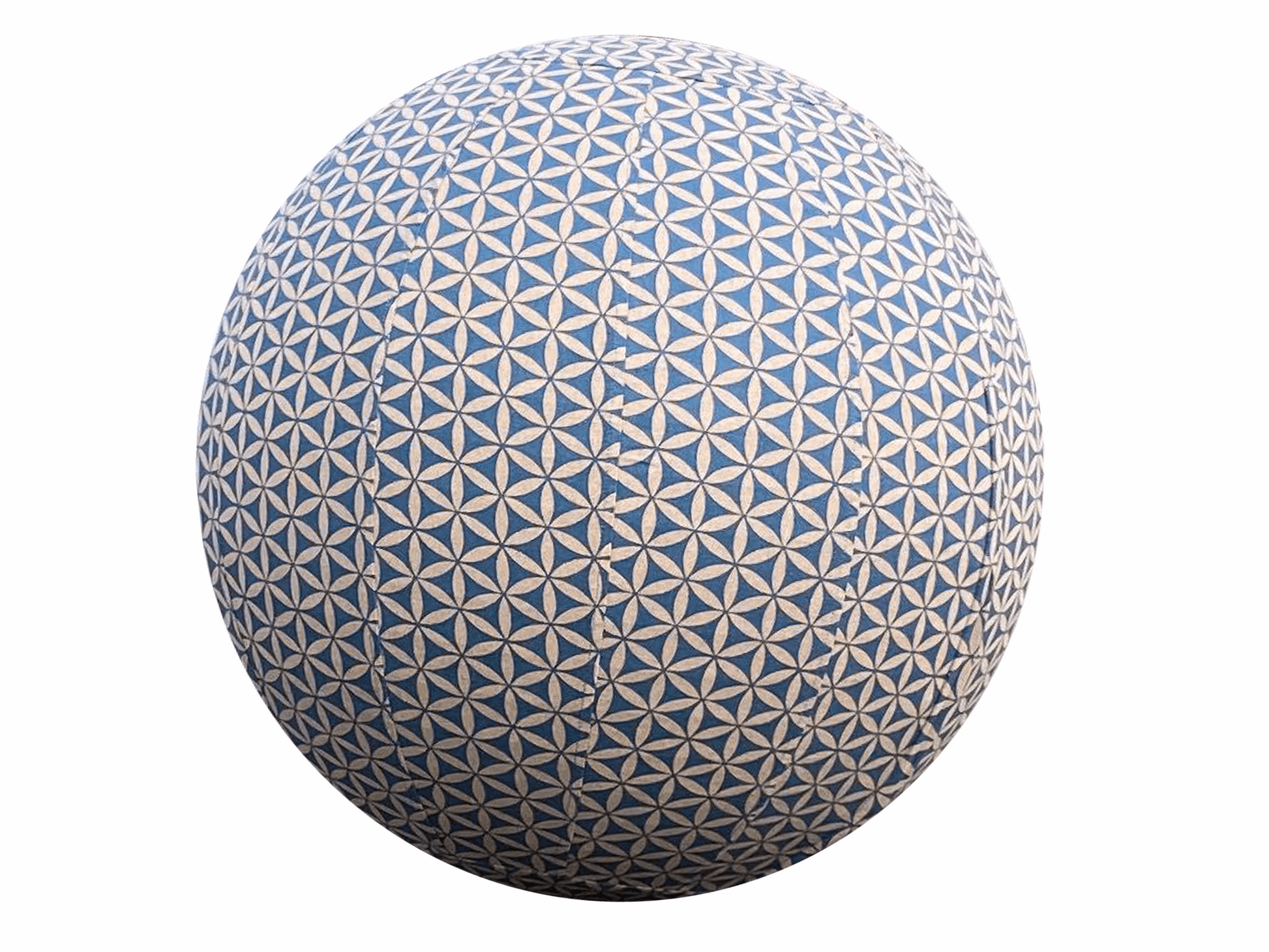 65cm Balance Ball / Yoga Ball Cover: Grey-Blue Flower of Life