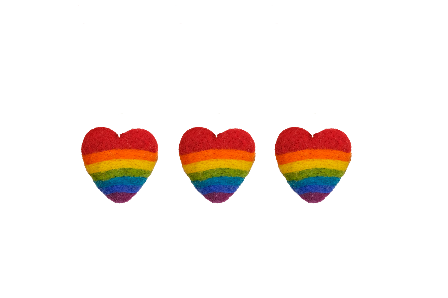 This Global Groove Life, handmade, ethical, fair trade, eco-friendly, sustainable, three felt rainbow heart ornament set was created by artisans in Kathmandu Nepal and will bring colorful warmth and fun to your Christmas tree this season.