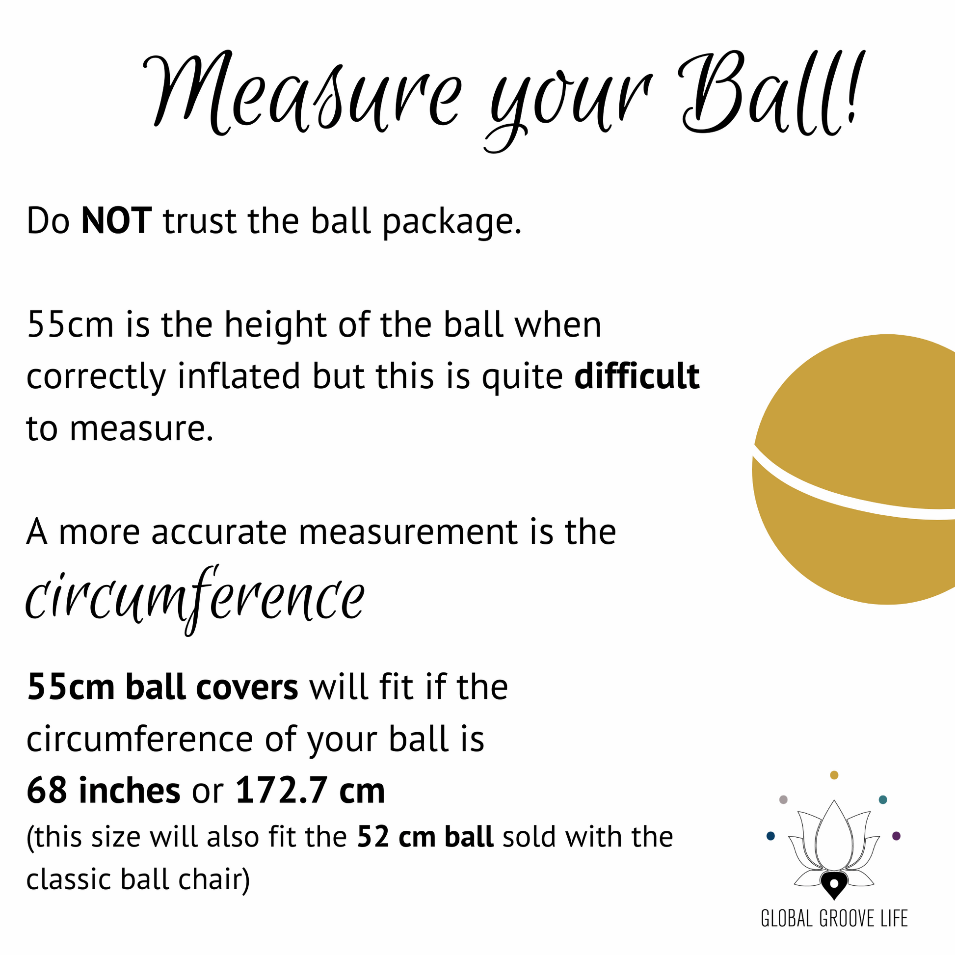 55cm Balance Ball / Yoga Ball Cover: Cream
