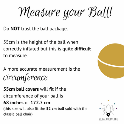 55cm Balance Ball / Yoga Ball Cover: Navy Ikat
