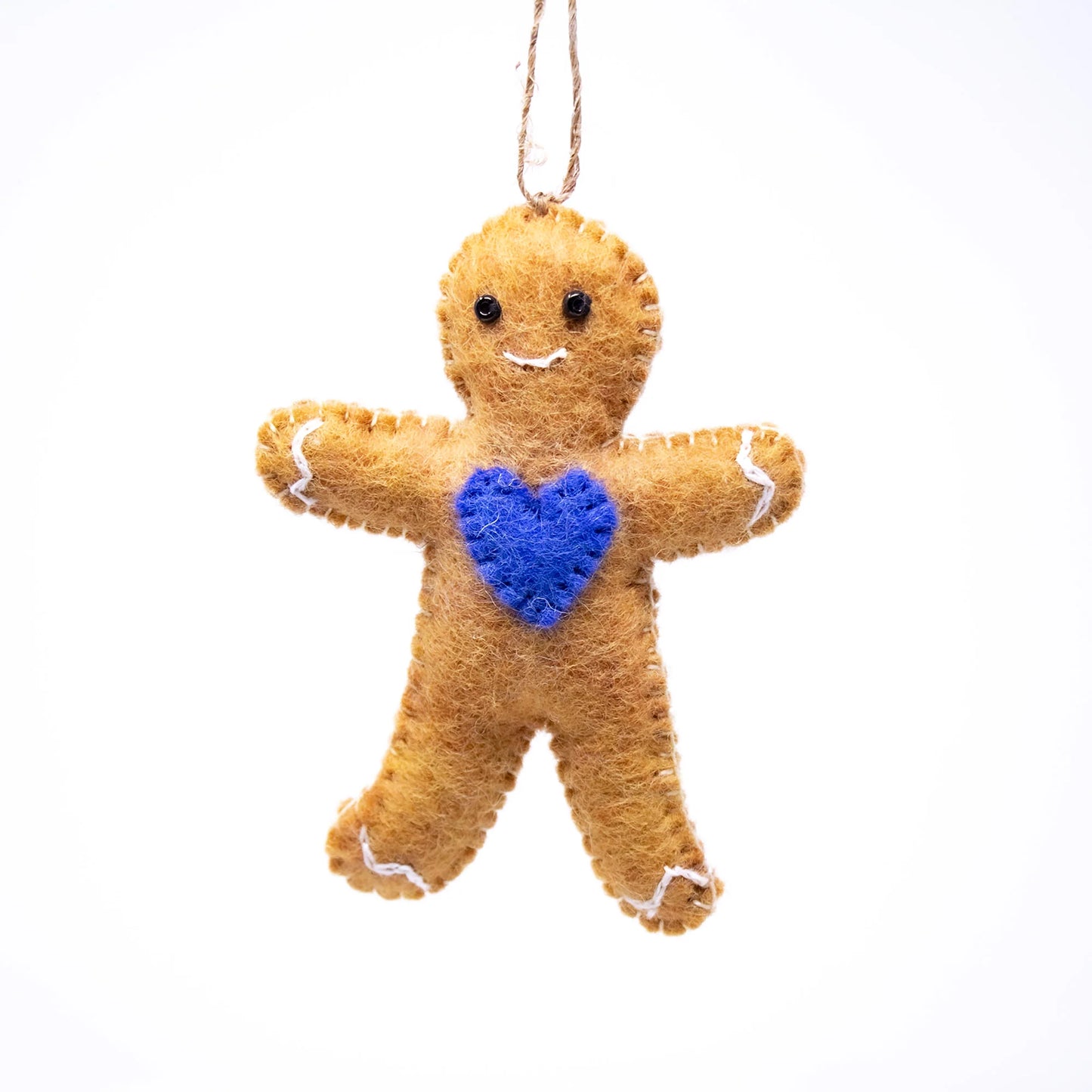 Rainbow Gingerbread Friends Handmade Felt Ornaments --SET of 7