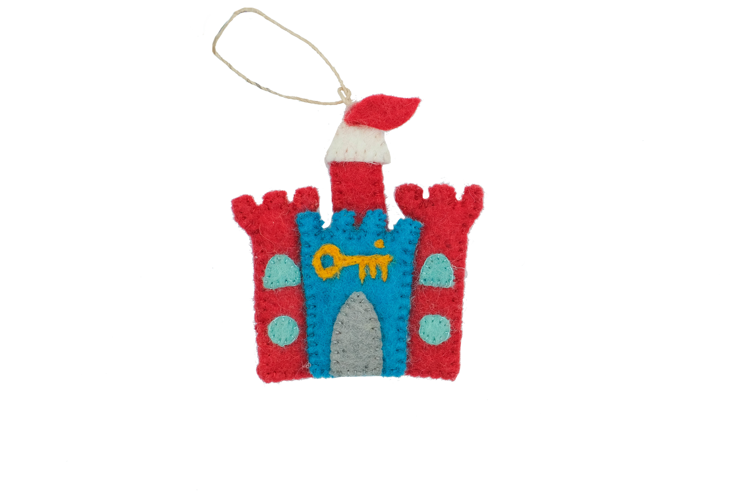 Retro Kai Key to my Heart Castle Felt Christmas Tree Ornament
