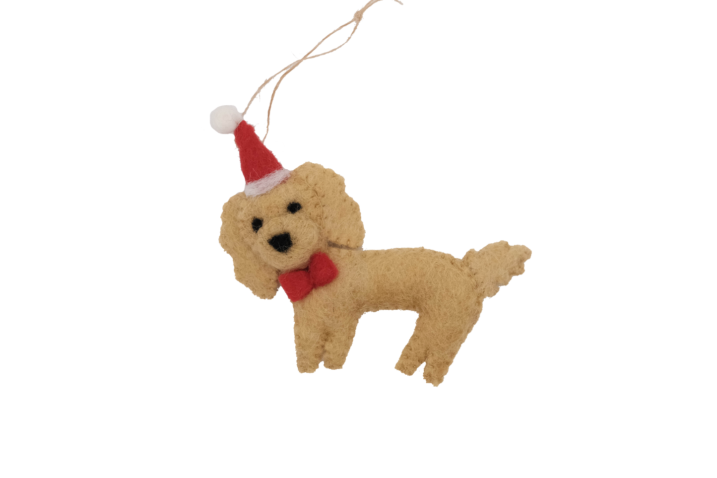 Labradoodle Santa Dog Wool Felt Ornament