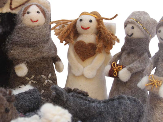 Handcrafted Felt Nativity, 12-PIECE SET