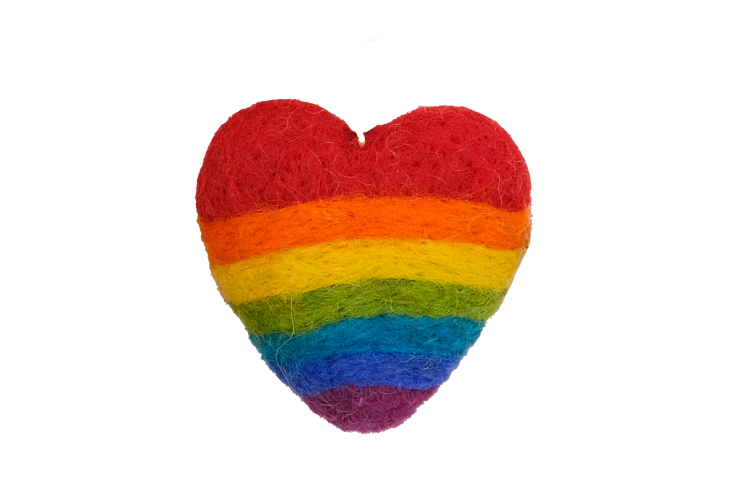 Rainbow Heart Handmade Felt Ornament