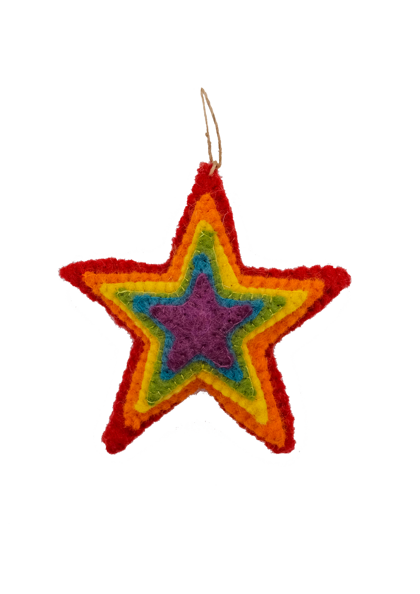 Rainbow Starburst Handmade Felt Ornament