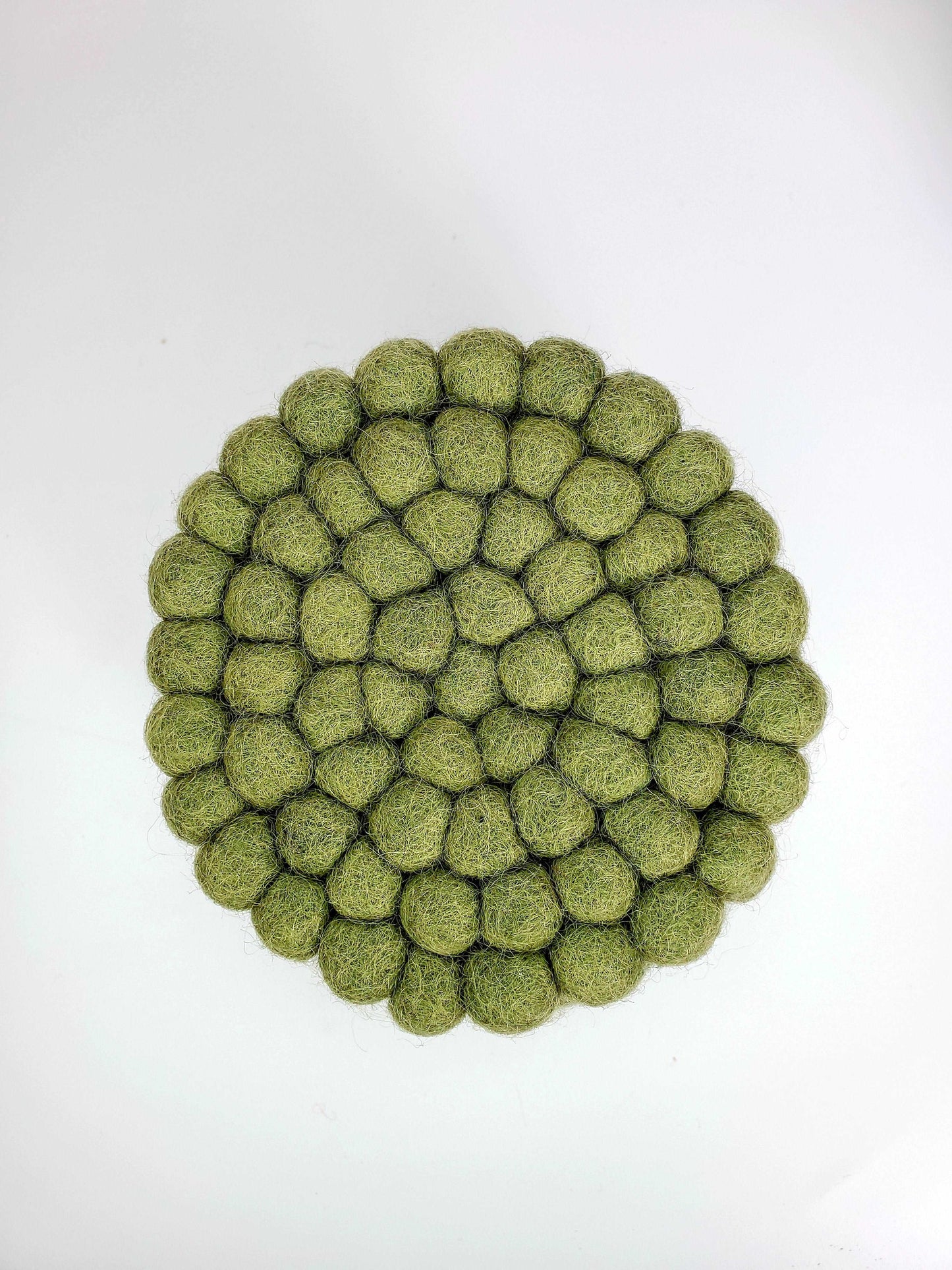 Sage Handmade Felt Pom-Pom Coasters