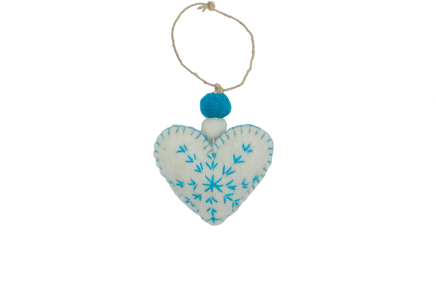 Turquoise Snowflake Heart Ornament