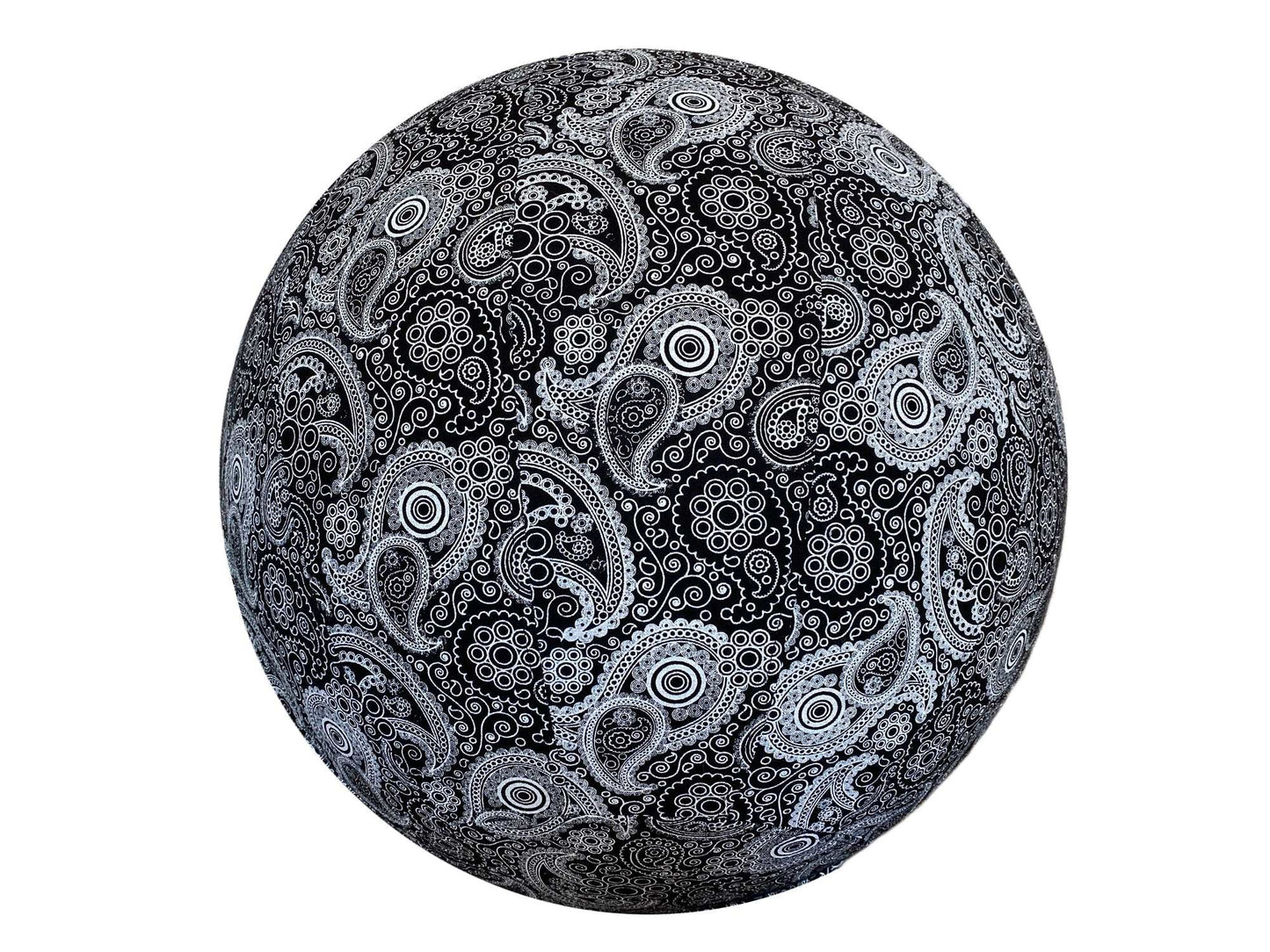 75cm Balance Ball / Yoga Ball Cover: Black Paisley