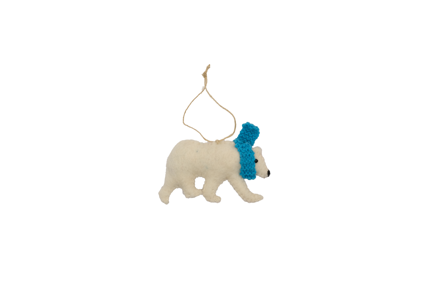Retro Kai Polar Bear with Turquoise Scarf Ornament