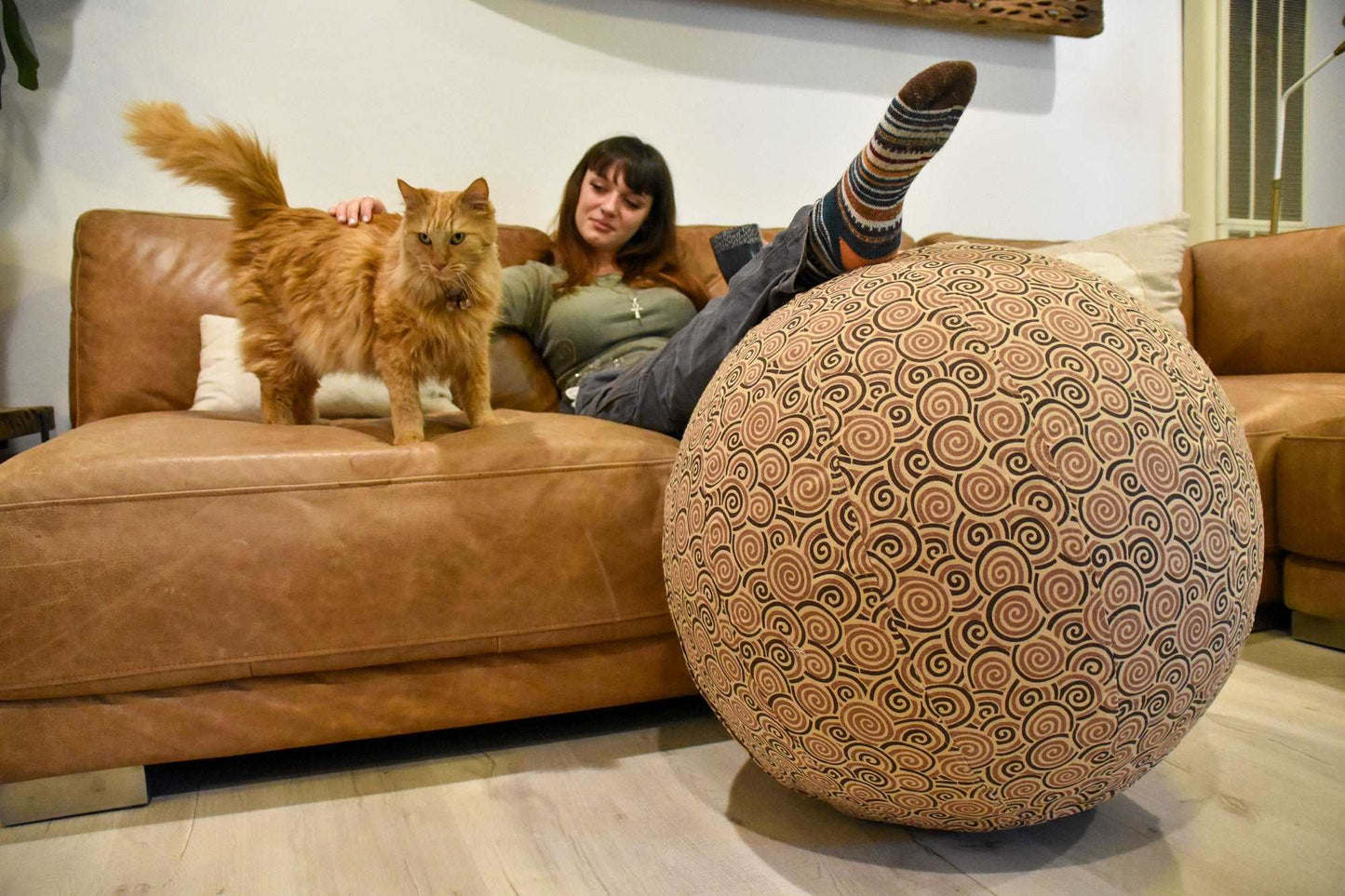 65cm Balance Ball / Yoga Ball Cover: Clay Swirls