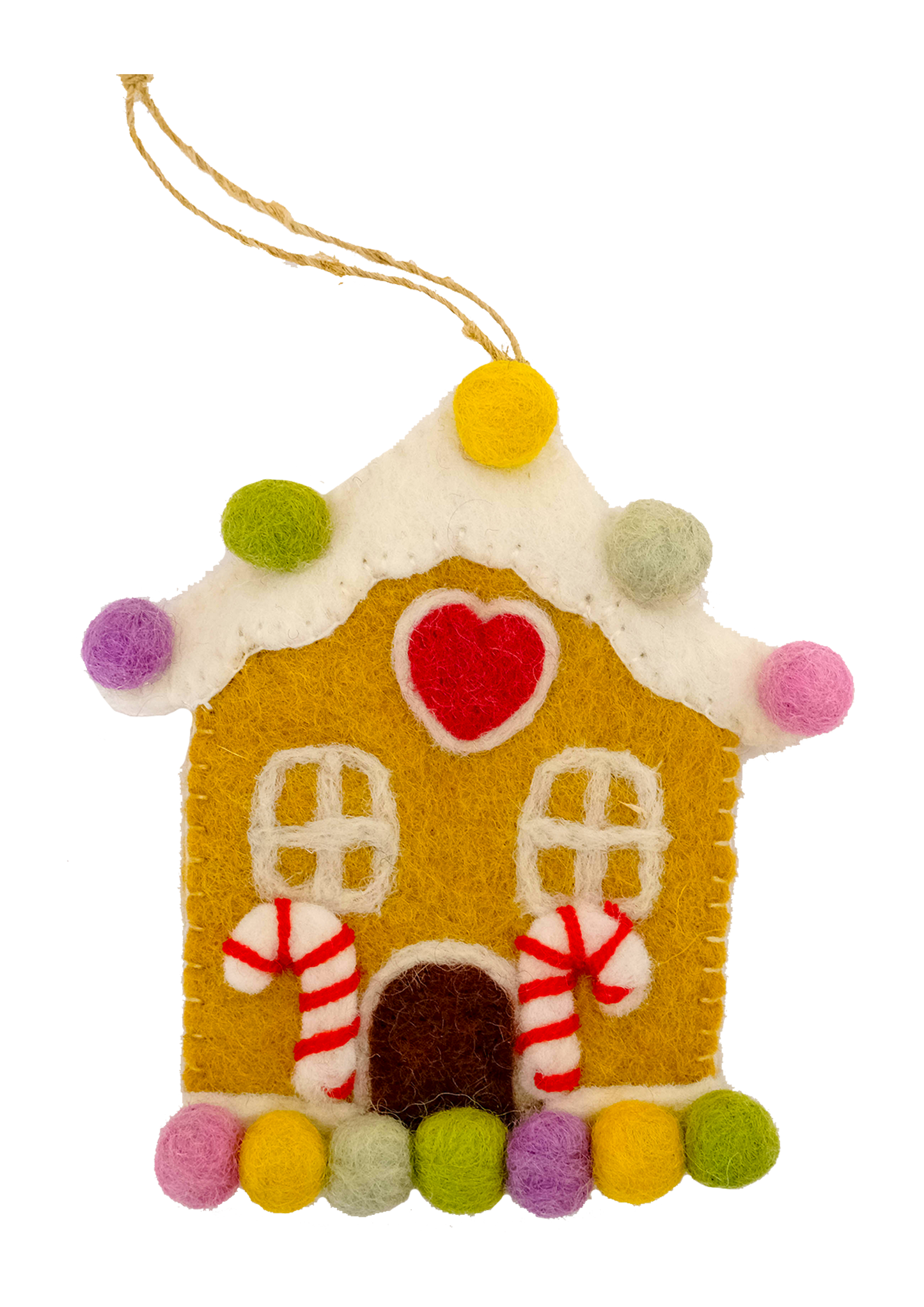 Rainbow Gingerbread House Felt Ornament