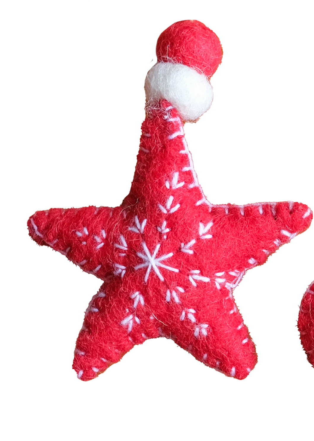 Red Star Snowflake Felt Ornament