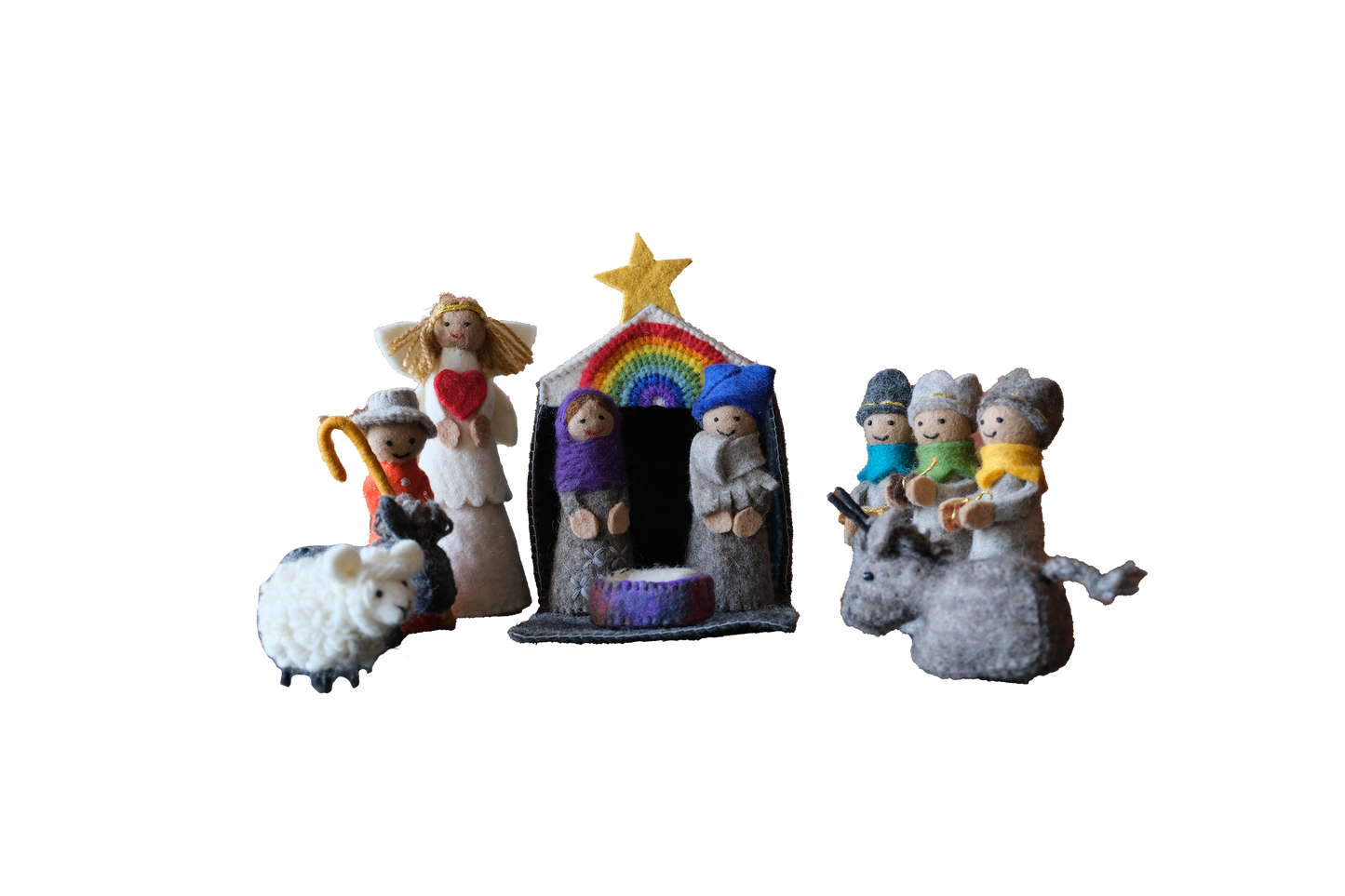 Felt Rainbow Nativity Set