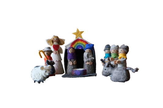 Felt Rainbow Nativity Set