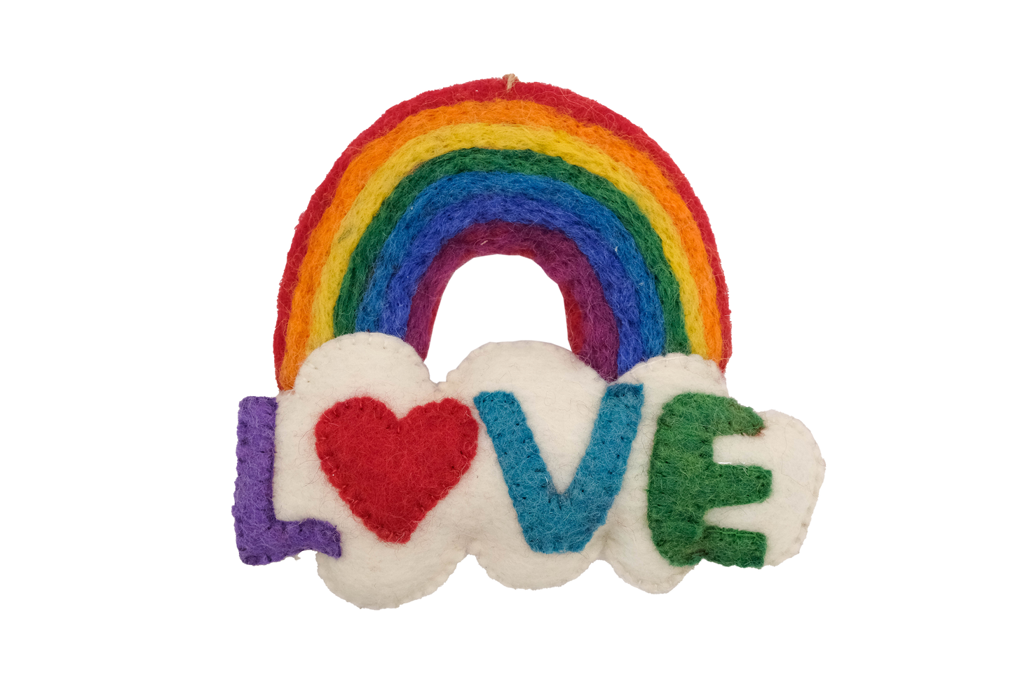 Rainbow Love Cloud Handmade Felt Ornament