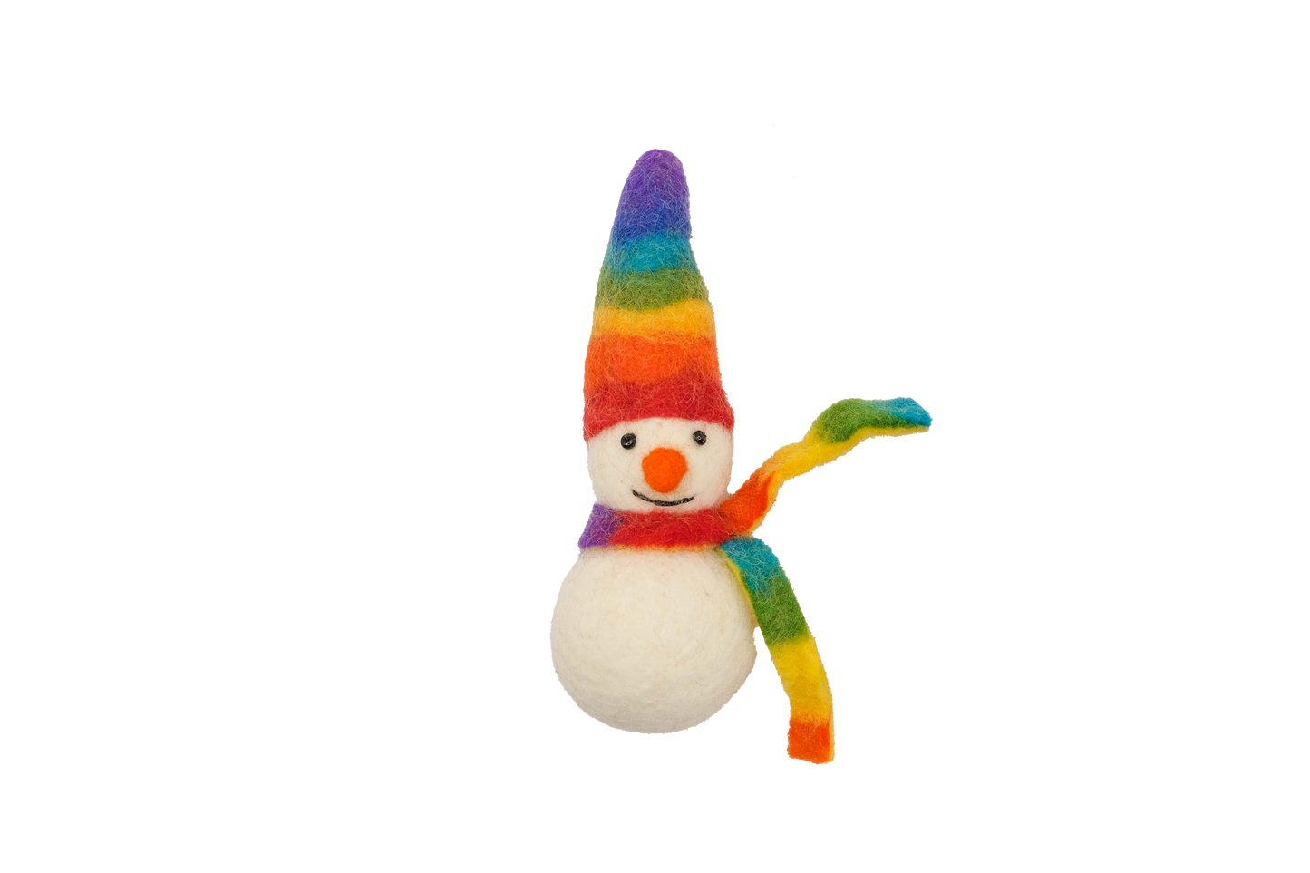 Frosty the Snow Cone Rainbow Friend Handmade Felt Ornament