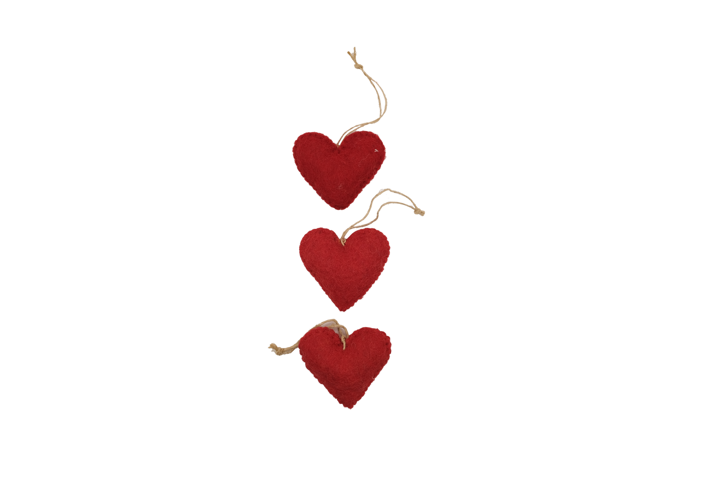 This Global Groove Life, handmade, ethical, fair trade, eco-friendly, sustainable, three felt rainbow heart ornament set was created by artisans in Kathmandu Nepal and will bring colorful warmth and fun to your Christmas tree this season.