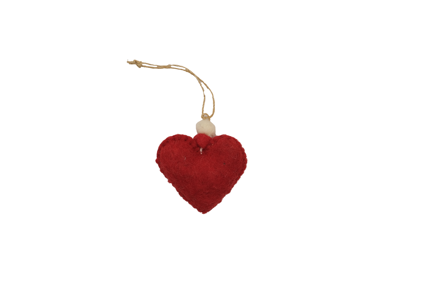Red Heart and Star Felt Ornaments--Red--Set of 2