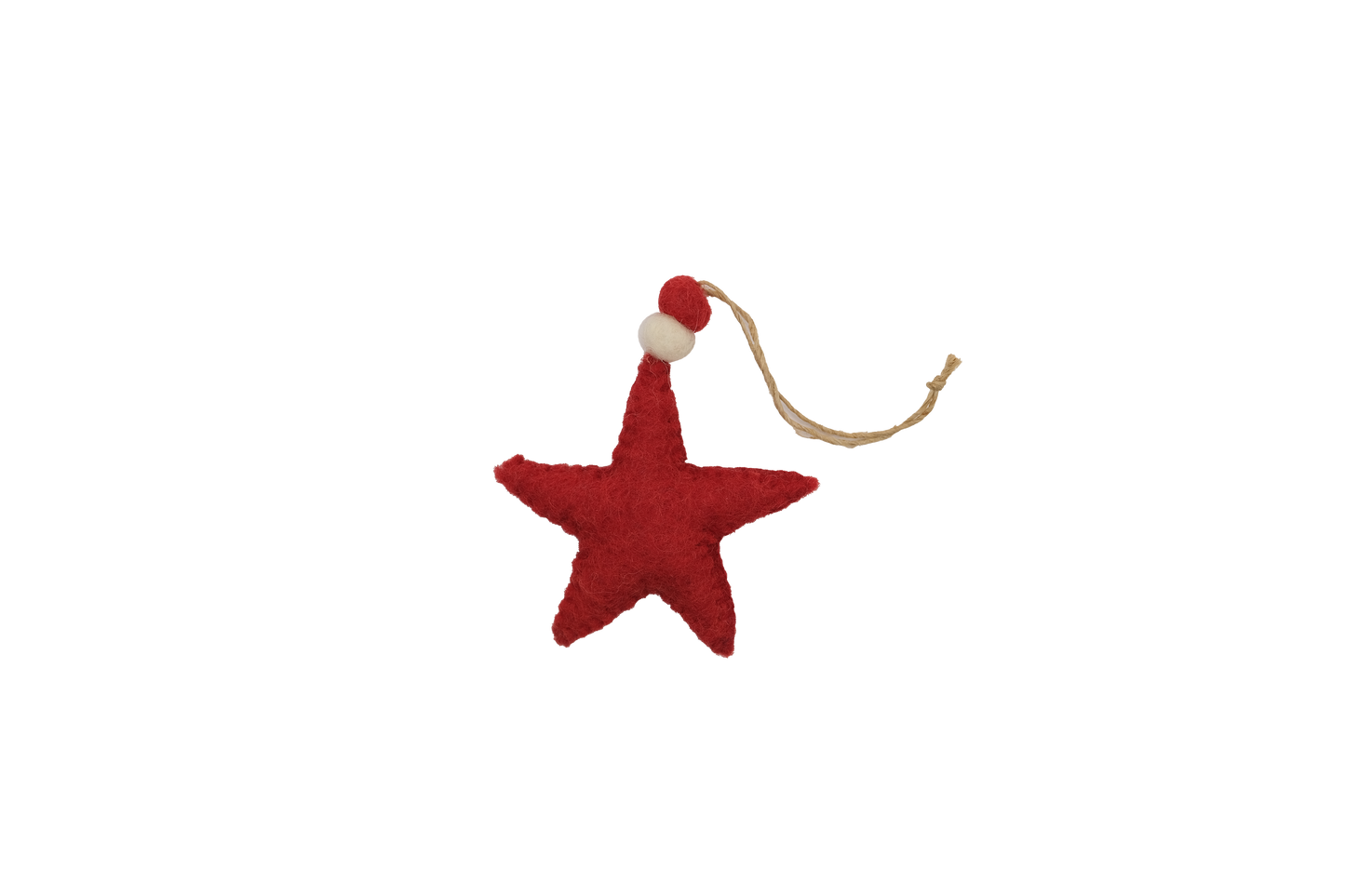 Red Heart and Star Felt Ornaments--Red--Set of 2