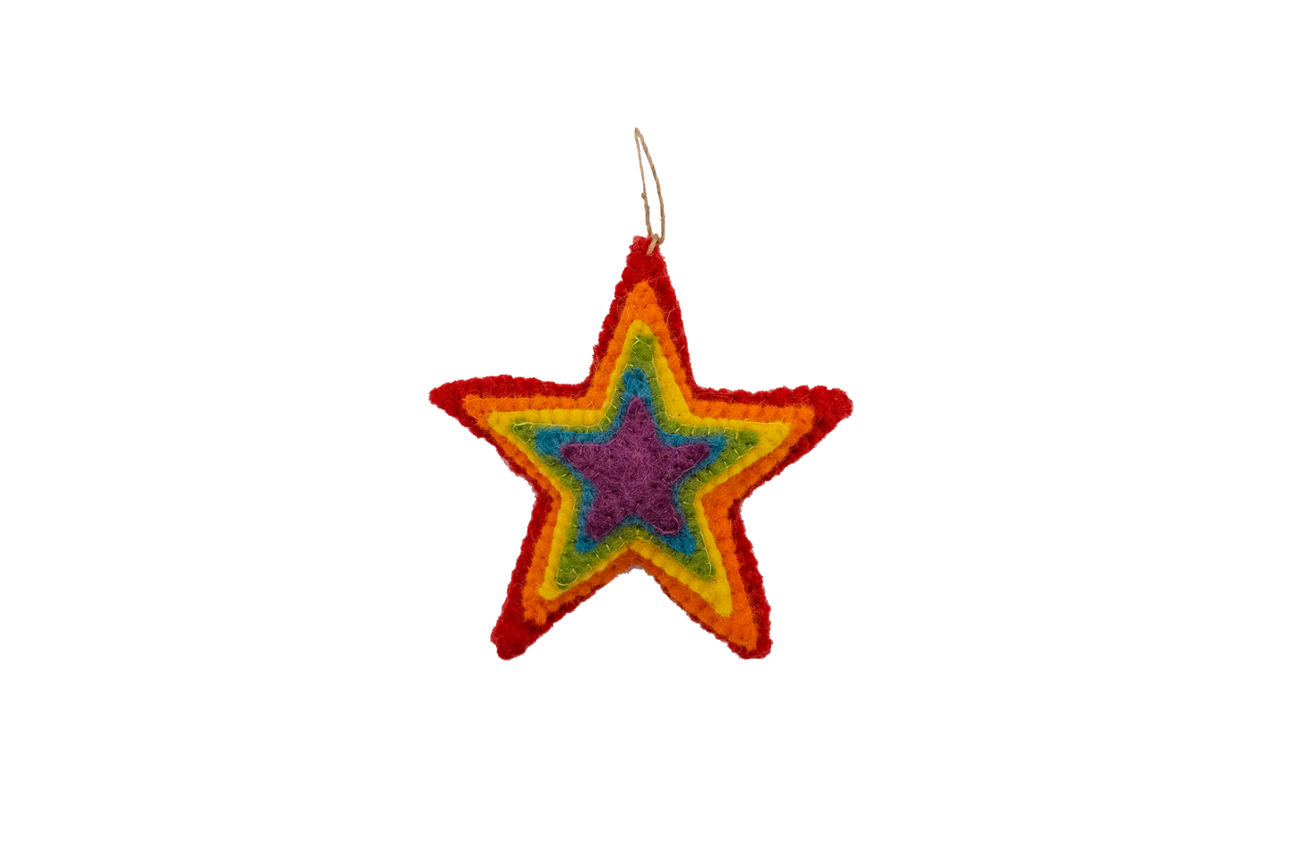 Rainbow Starburst Handmade Felt Ornament