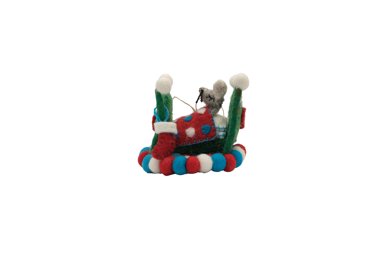 Snug for Santa Mouse Felt Christmas Tree Ornaments