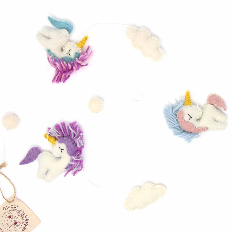 Felt Unicorn Garland Kids' Room Decor