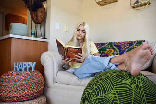 yoga ball cover jungle green palm leaf