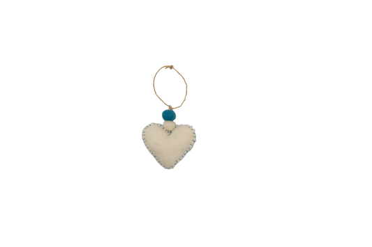 Turquoise Snowflake Heart Ornament