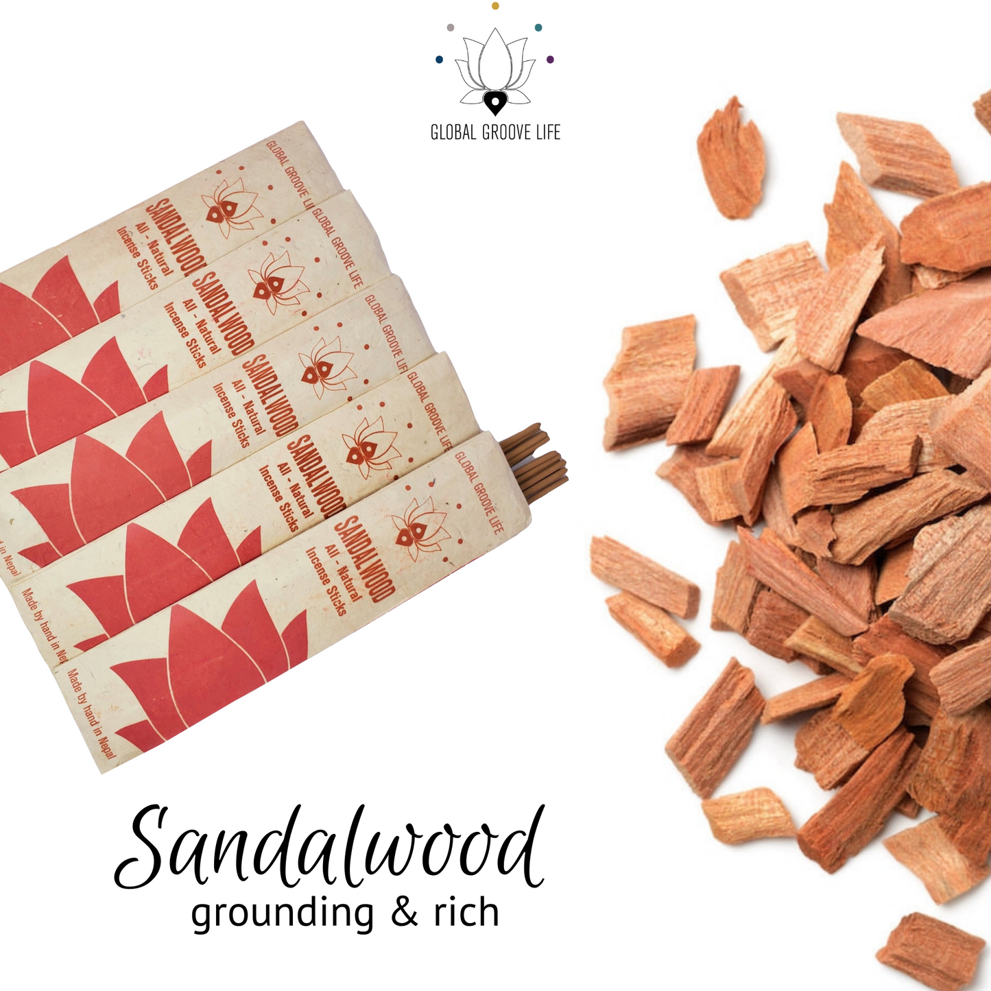 Hand Rolled Stick Incense x10 - Sandalwood