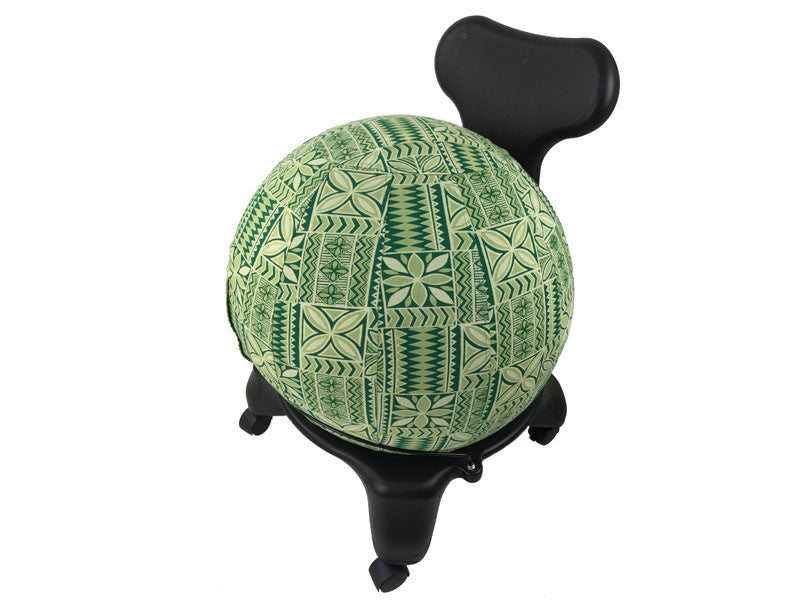 65cm Balance Ball / Yoga Ball Stretch Cover: Green Retro Vibe