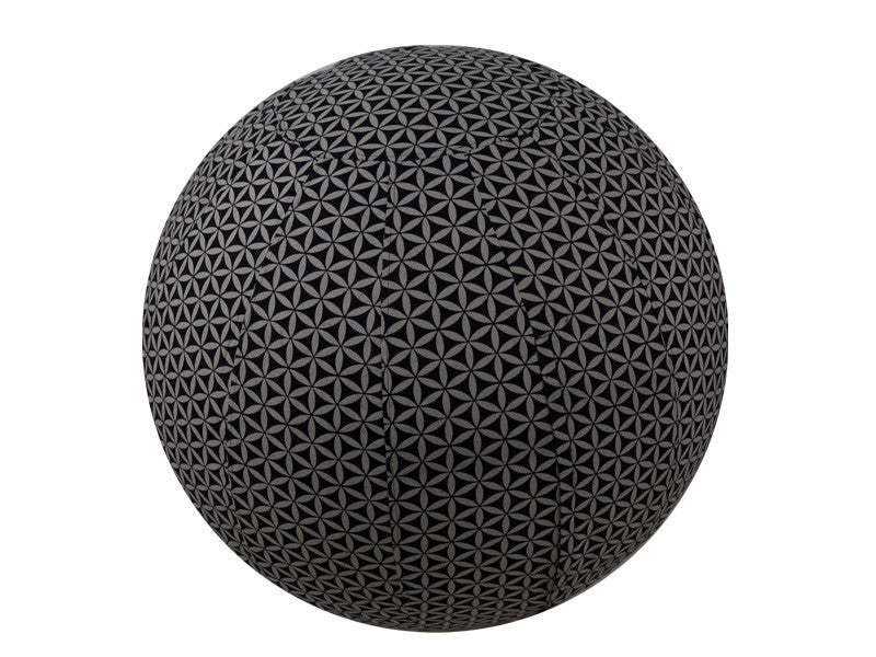 75cm Balance Ball / Yoga Ball Cover: Black Flower of Life - Global Groove Life