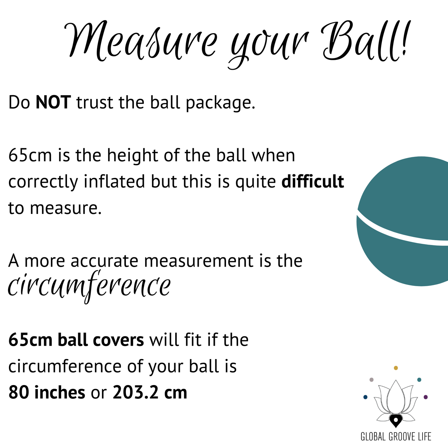 65cm Balance Ball / Yoga Ball Stretch Cover: Green Retro Vibe