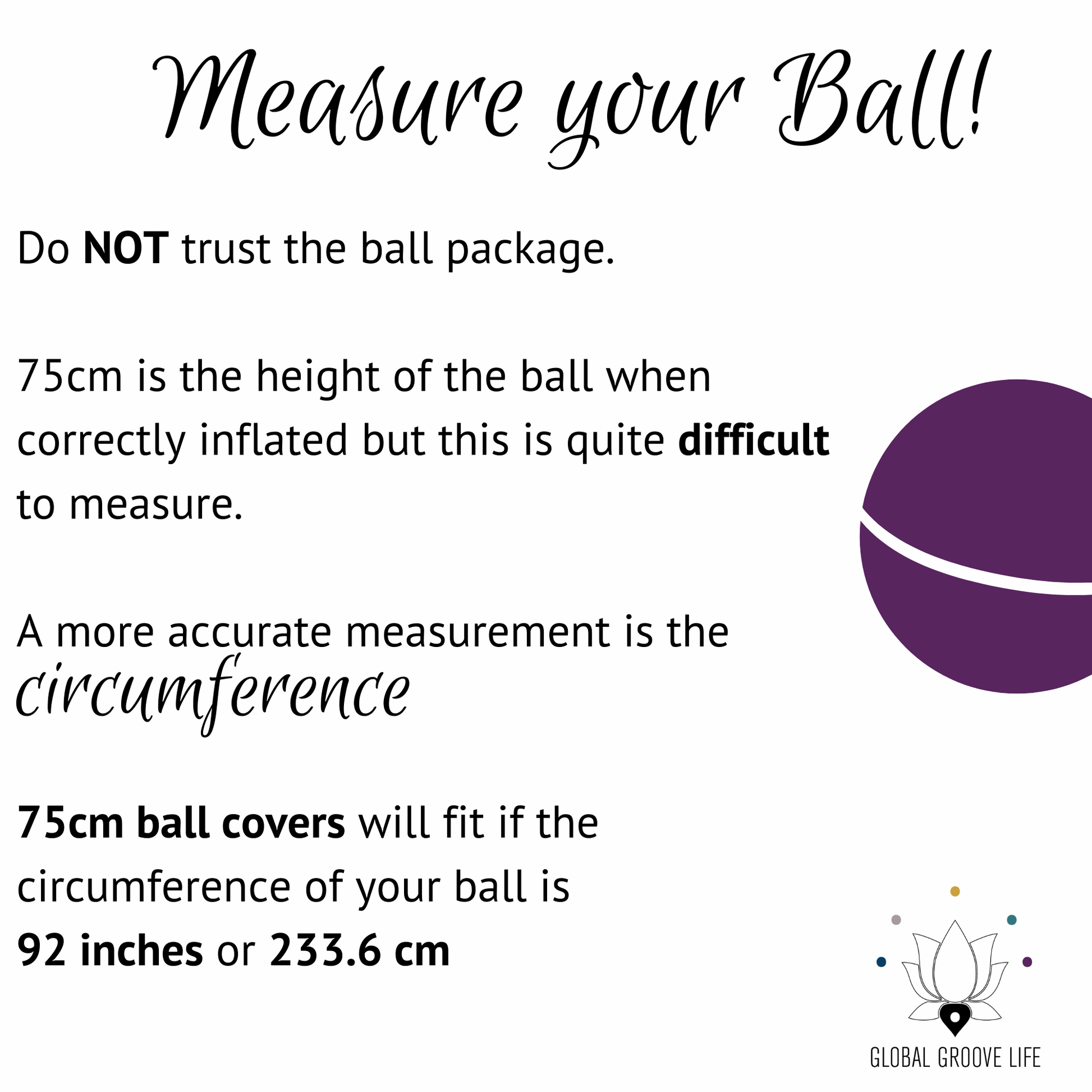 75cm Balance Ball / Yoga Ball Cover: Cream