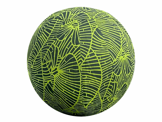 75cm Balance Ball / Yoga Ball Cover: Jungle Green Palm Leaf