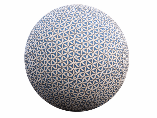 65cm Balance Ball / Yoga Ball Cover: Grey-Blue Flower of Life