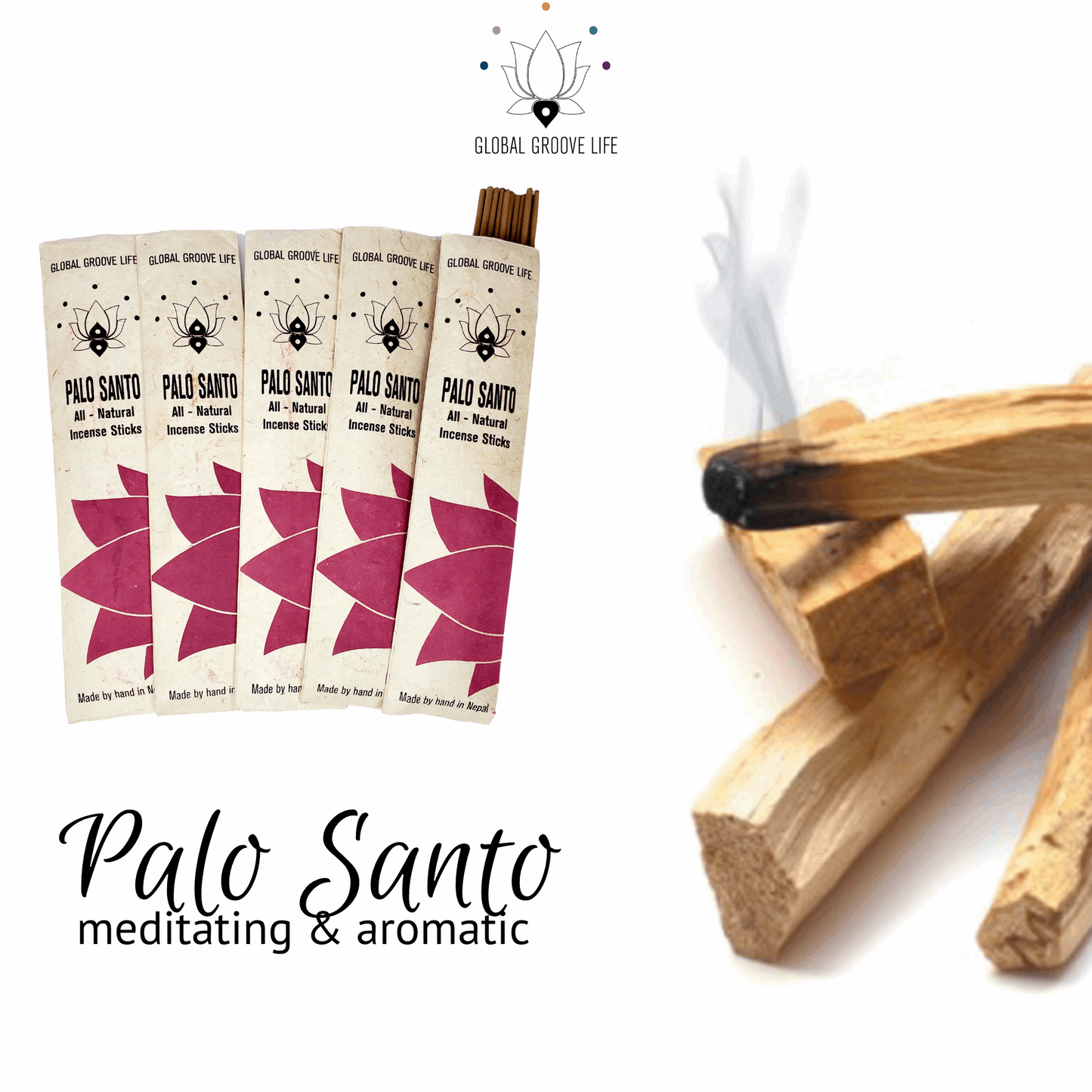 Hand Rolled All-Natural Stick Incense - Palo Santo