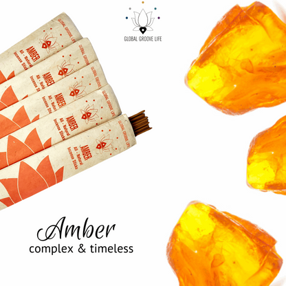 Hand Rolled All-Natural Stick Incense - Amber