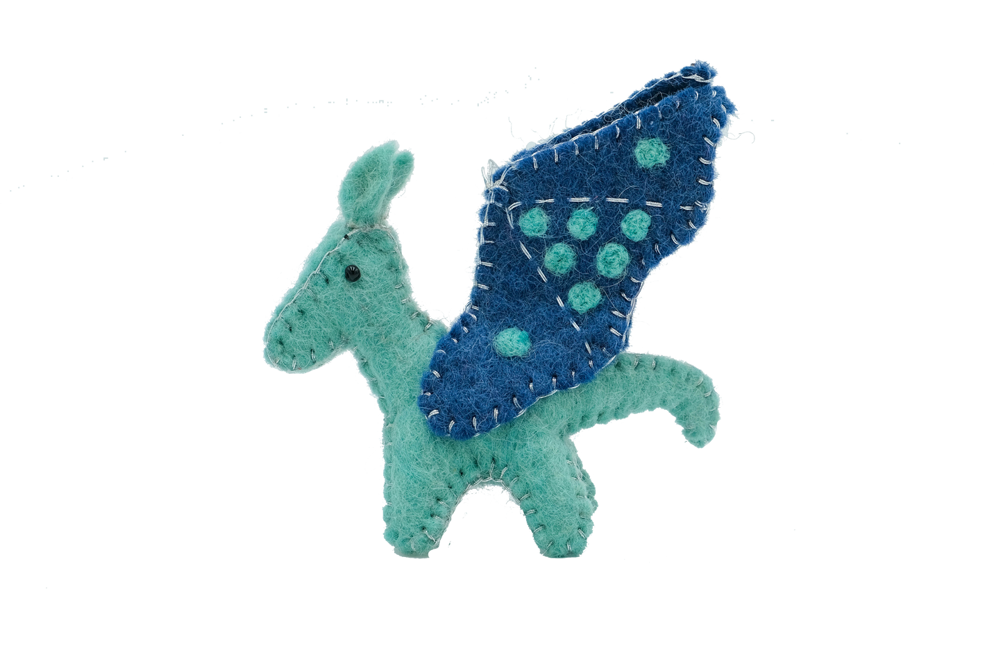 Retro Kai Magical Ice Blue Dragon Felt Ornament