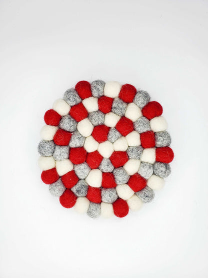 Celebration Handmade Felt Pom-Pom Coasters