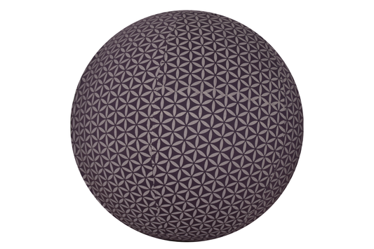 55cm Balance Ball / Yoga Ball Cover: Black Aubergine Stretch Flower of Life