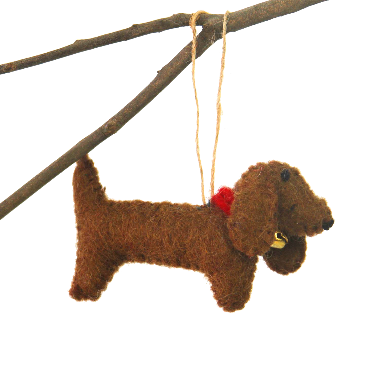 Dachsund Santa Dog Wool Felt Classic Ornament
