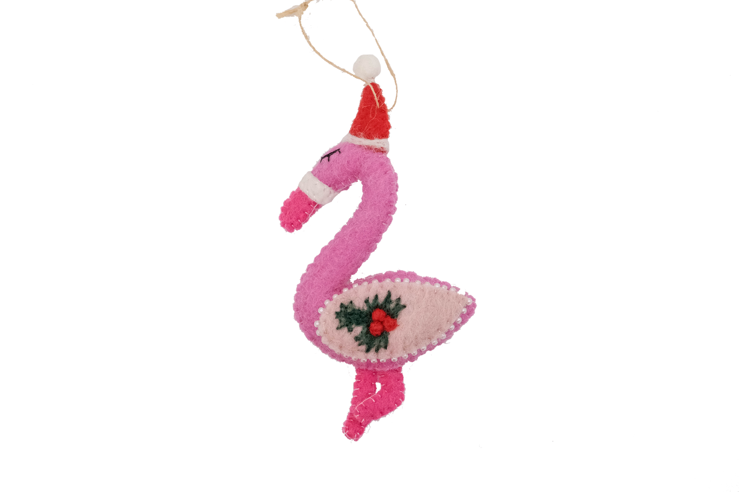 Flamingo Santa Felt Classic Ornament