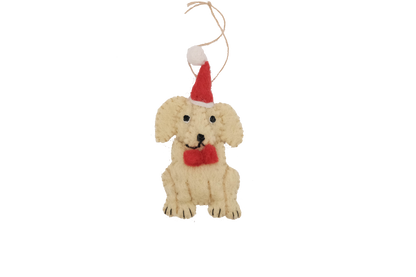 Golden Labrador Santa Dog Wool Felt Classic Ornament
