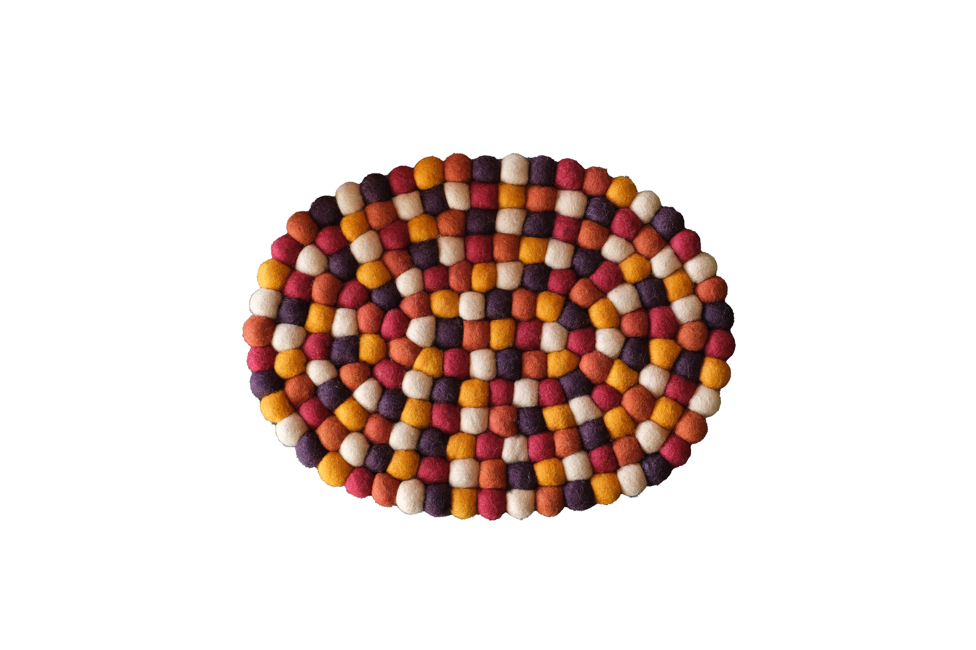 This Global Groove Life, handmade, ethical, fair trade, eco-friendly, sustainable, harvest colored 100% New Zealand wool felt, Harvest Casserole trivet was created by artisans in Kathmandu Nepal and will bring colorful Fall warmth and functionality to your table top this Thanksgiving.