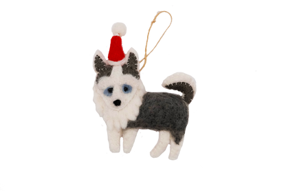 Husky Santa Dog Wool Felt Classic Ornament