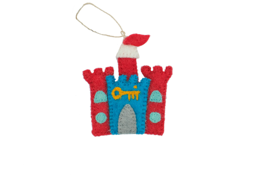 Retro Kai Key to my Heart Castle Felt Christmas Tree Ornament