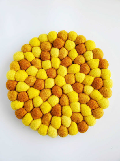 Mustard Medley Handmade Felt Trivet