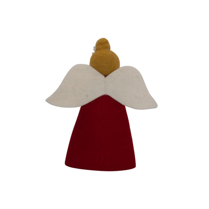 This Global Groove Life, handmade, ethical, fair trade, eco-friendly, sustainable, red & white felt, Peace Dove Angel tree topper, was created by artisans in Kathmandu Nepal and will be a brilliantly beautiful addition to your Christmas tree this holiday season.