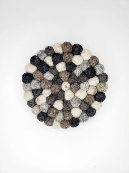 Pebble Handmade Felt Pom-Pom Coasters